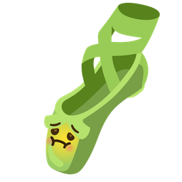 nauseated face and ballet shoes