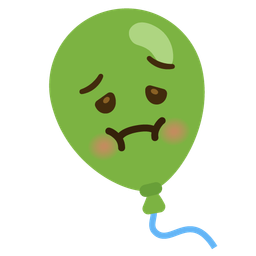 nauseated face and balloon