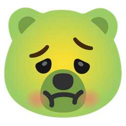nauseated face and bear