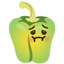 nauseated face and bell pepper