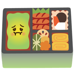 nauseated face and bento box
