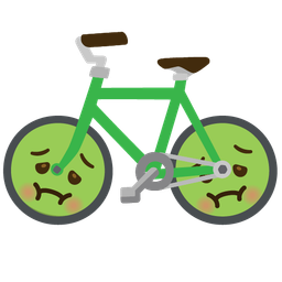 nauseated face and bicycle