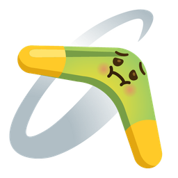 nauseated face and boomerang