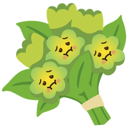 nauseated face and bouquet