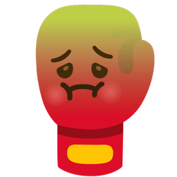 nauseated face and boxing glove