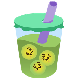 nauseated face and bubble tea