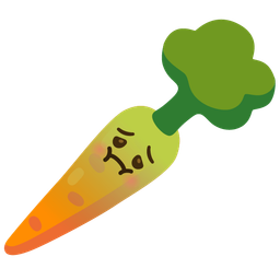 nauseated face and carrot