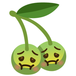 nauseated face and cherries