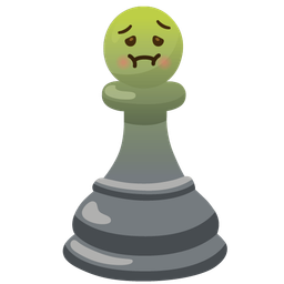 nauseated face and chess pawn