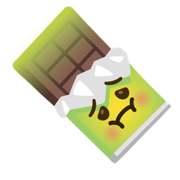 nauseated face and chocolate bar
