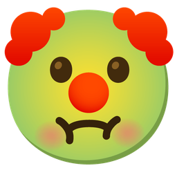 nauseated face and clown face