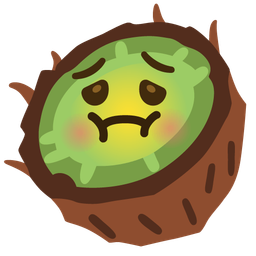 nauseated face and coconut