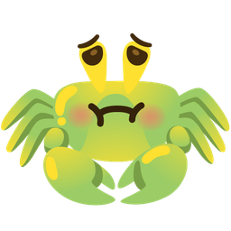 nauseated face and crab