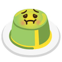 nauseated face and custard