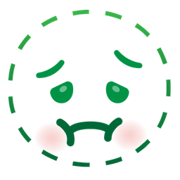 nauseated face and dotted line face