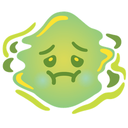 nauseated face and droplet