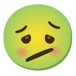 nauseated face and face with diagonal mouth