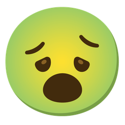 nauseated face and face with open mouth