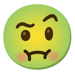 nauseated face and face with raised eyebrow