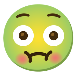 nauseated face and flushed face