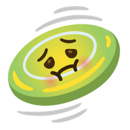 nauseated face and flying disc