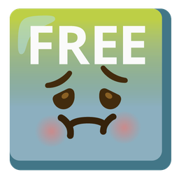 nauseated face and FREE button