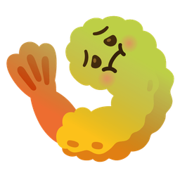 nauseated face and fried shrimp