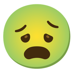 nauseated face and frowning face with open mouth