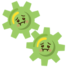 nauseated face and gear