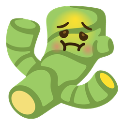 nauseated face and ginger root