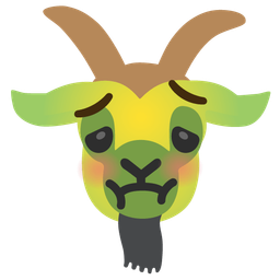 nauseated face and goat