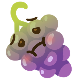 nauseated face and grapes