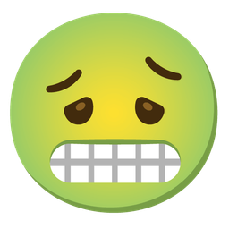 nauseated face and grimacing face