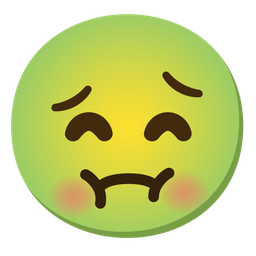Nauseated face and Grinning face with smiling eyes