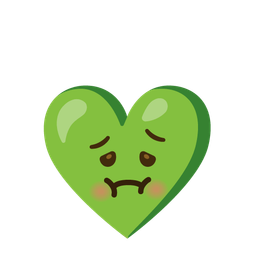 nauseated face and growing heart