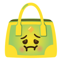 nauseated face and handbag