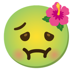 nauseated face and hibiscus