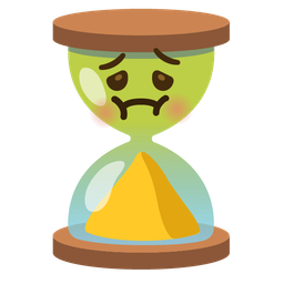 nauseated face and hourglass done