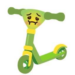 nauseated face and kick scooter