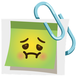 nauseated face and linked paperclips