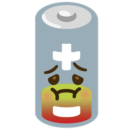 nauseated face and low battery