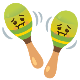 nauseated face and maracas