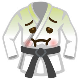 nauseated face and martial arts uniform