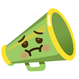 nauseated face and megaphone
