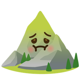 nauseated face and mountain