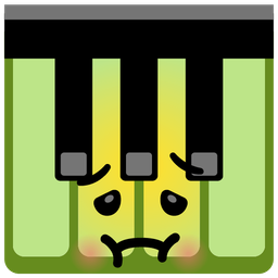 nauseated face and musical keyboard