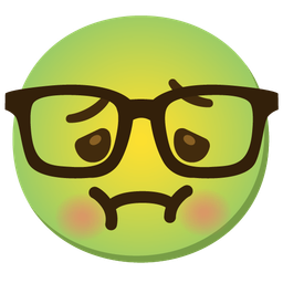 nauseated face and nerd face