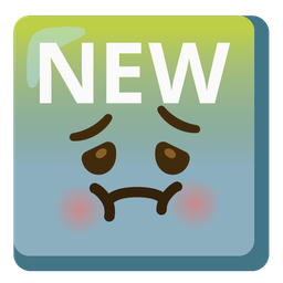 nauseated face and NEW button