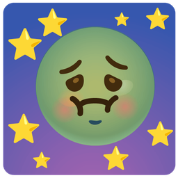 nauseated face and new moon face