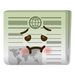 nauseated face and newspaper